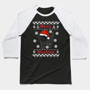 Merry Woofmas Cute Dog Christmas Sweaters Baseball T-Shirt